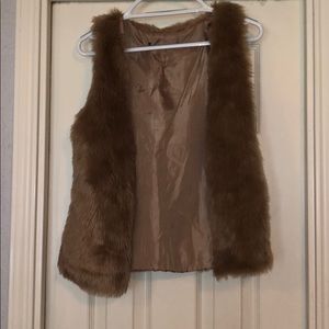 Tan fur vest
